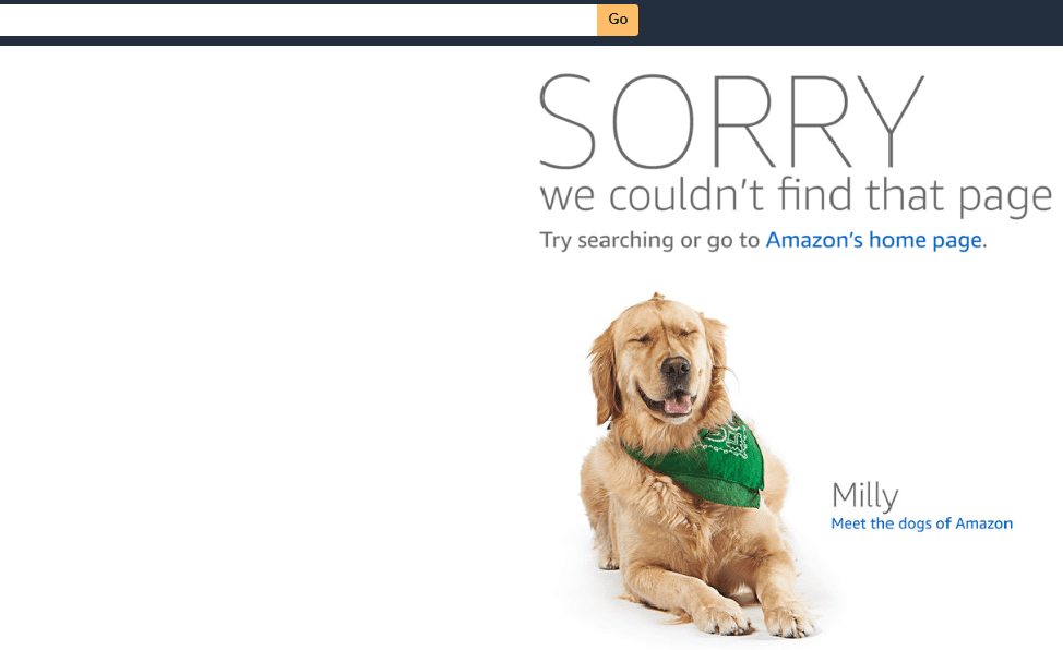 de 404-pagina van Amazon