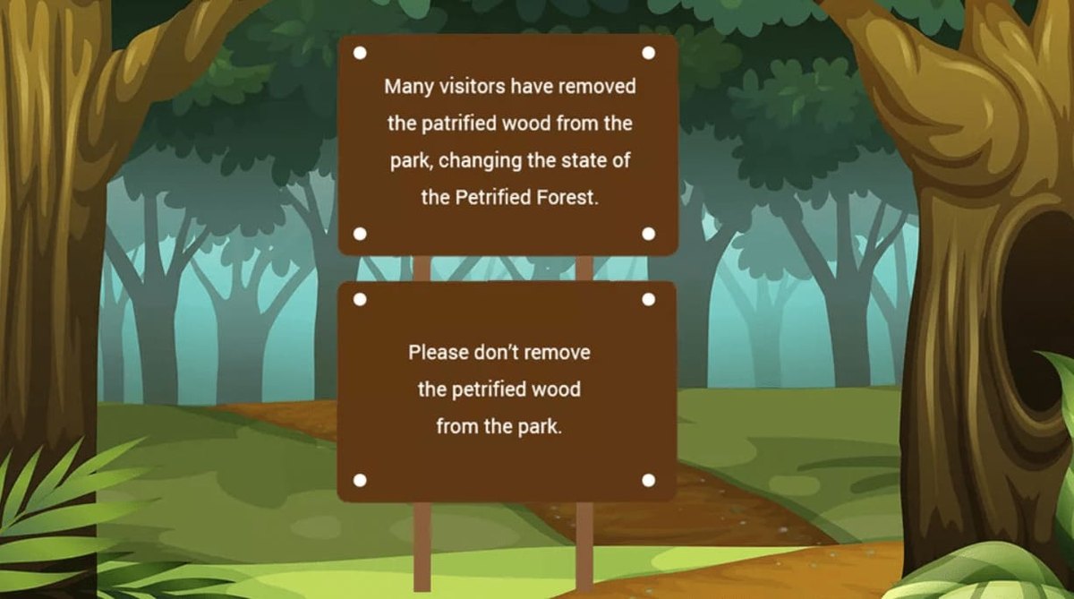 het bordje in het bos